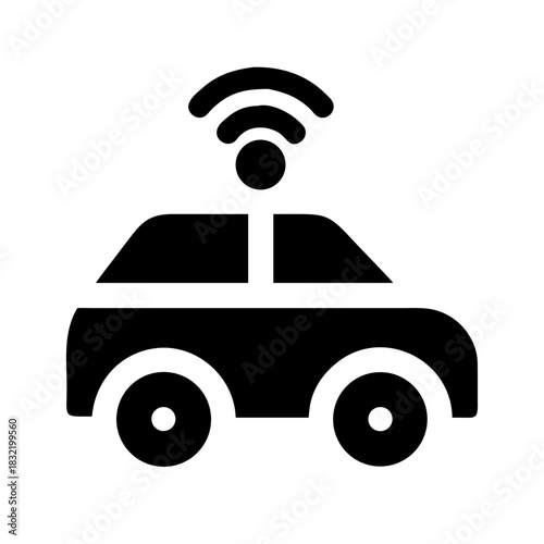 Autonomous Car Selfdriving Vehicle AI Safety Mobility icon set