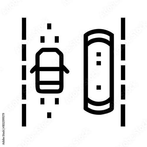 Autonomous Lane Selfdriving Vehicle AI Navigation Safety icon set
