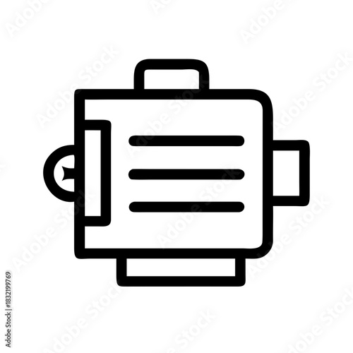 ELECTRIC MOTOR POWER DRIVE AUTOMOTIVE ENERGY EFFICIENCY ICON SET