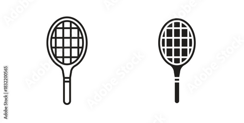 Tennis racket icon vector design. icon doodle hand drawn.
