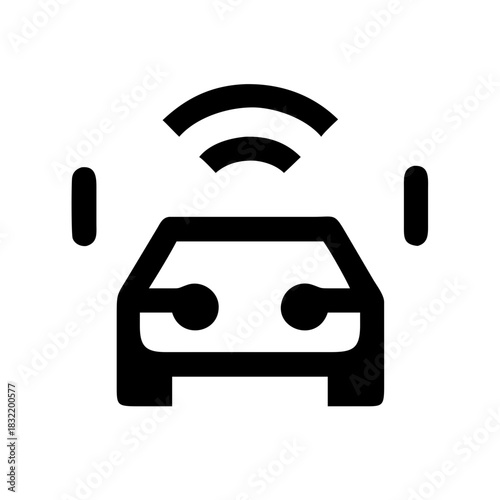 VEHICLE SENSOR SMART SAFETY AUTOMOTIVE TECHNOLOGY TRANSPORT ICON SET