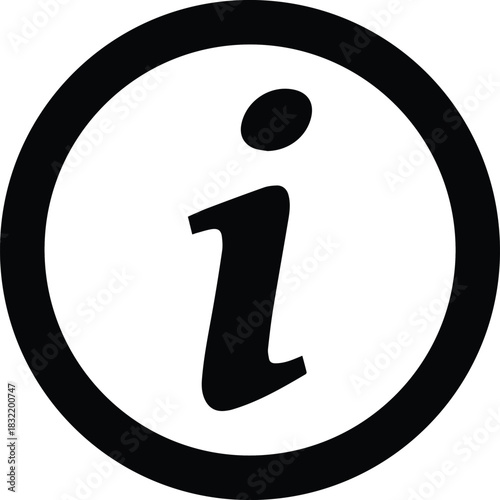 Simple information sign icon featuring bold letter i cleanly designed