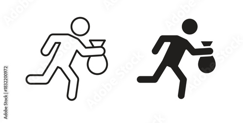 Thief icon vector design. icon doodle hand drawn.