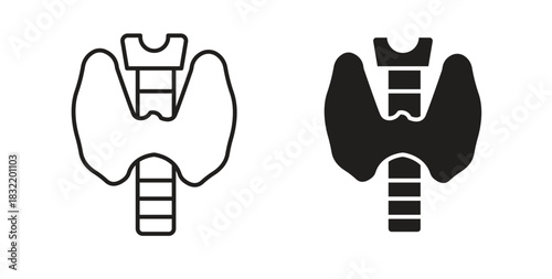 Thyroid gland icon vector design. icon doodle hand drawn.