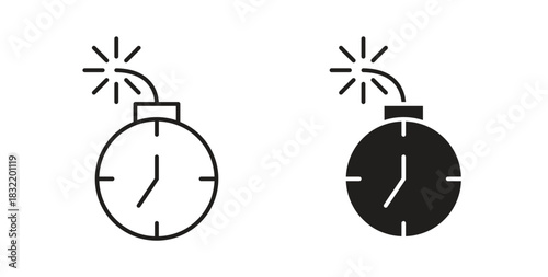 Time bomb icon vector design. icon doodle hand drawn.