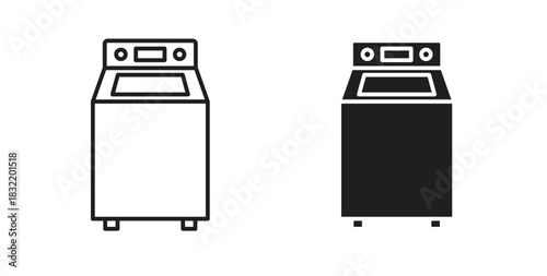 Top load washer icon vector design. icon doodle hand drawn.
