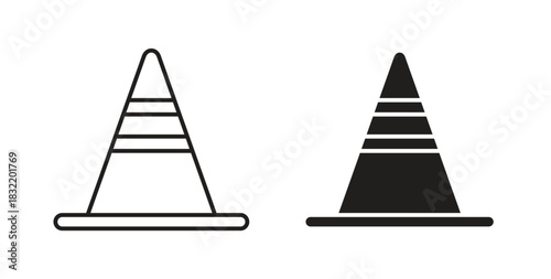 Traffic Cone icon vector design. icon doodle hand drawn.
