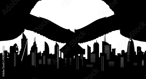 Dynamic handshake forming over modern city skyline symbolizing partnership success and global business collaboration opportunities