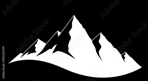 Majestic snow-capped mountain range peak, conveying adventure, nature's grandeur, and aspirational journeys for your next project.