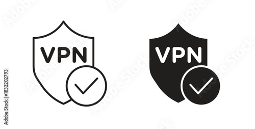 Virtual private network icon vector design. icon doodle hand drawn.
