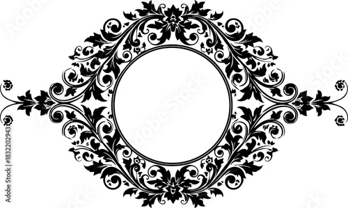 Elegant floral frame perfect for wedding invitations, announcements, or sophisticated design projects, adding timeless beauty