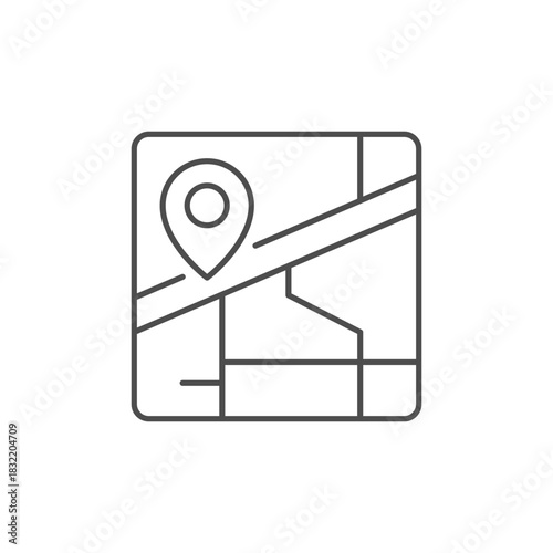 Digital map line outline icon