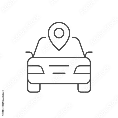 Car position line outline icon