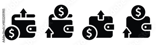 Spending wallet icon. Money wallet icon, vector illustration