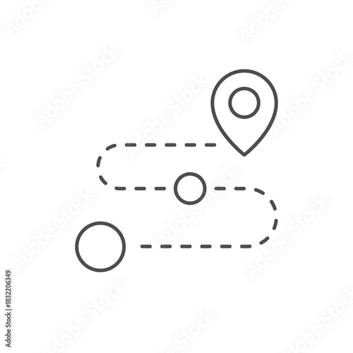 Route scheme line outline icon