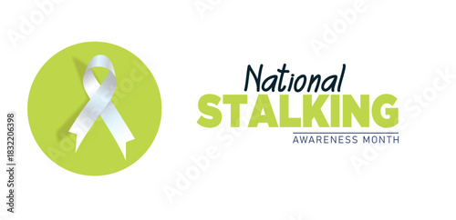 National stalking awareness month is observed every year in january. template for banner, greeting card, poster with background. 