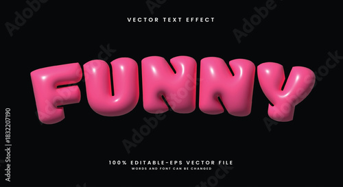 Funny 3d inflated style editable text effect Template