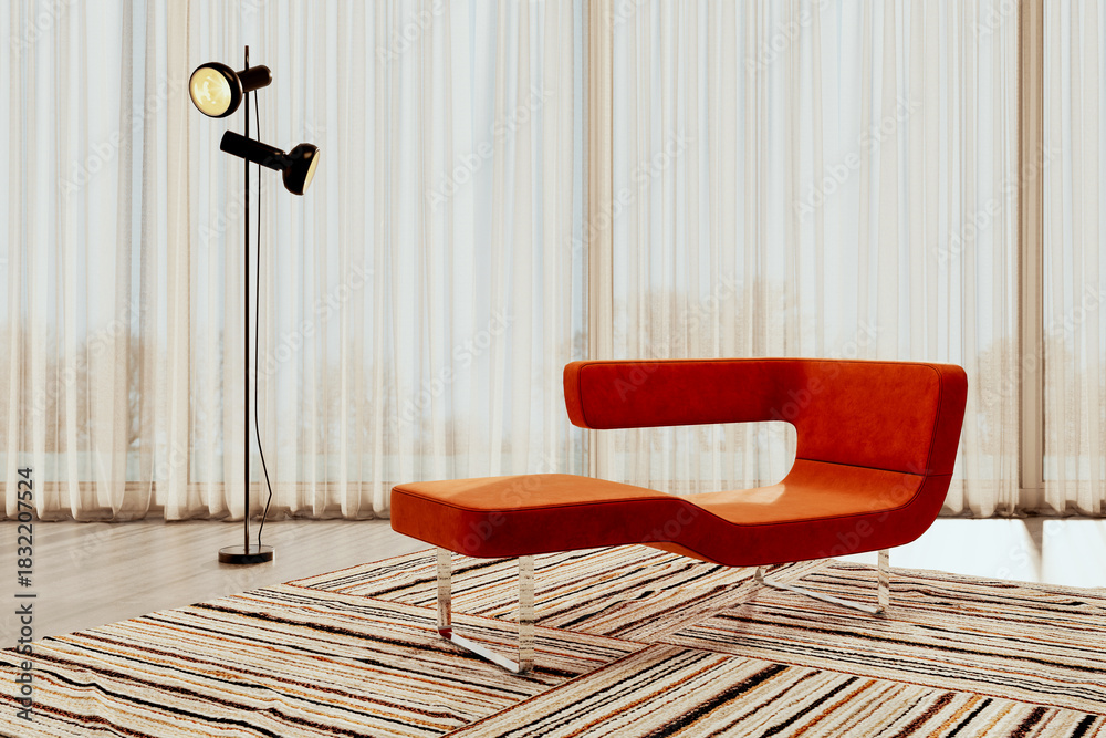 Fototapeta premium Large luxury modern bright interiors Living room mockup illustration 3D rendering image