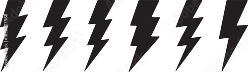 Black Lightning Bolts Graphic Illustration Electricity Design