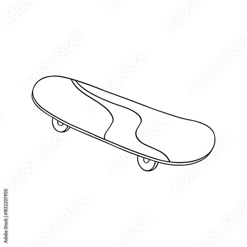 Skateboard road transport hand drawn doodle vector illustration