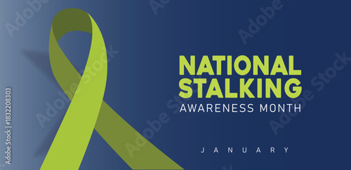 National stalking awareness month is observed every year in january. template for banner, greeting card, poster with background. 