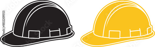 Hard hat icon set. Safety helmet silhouette for builder or engineer. construction helmet icon. Safety helmet.