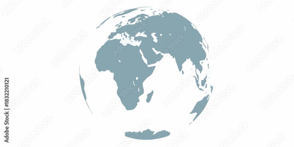 Obraz premium Stylized globe illustration showing continents and oceans