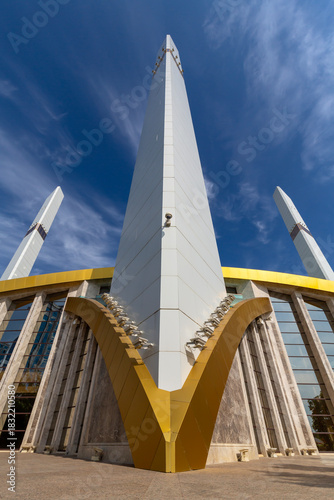 Konstfotografi View of modern Aimani Kadyrova Mosque Mother's Heart in Argun