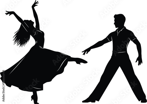 Silhouette, dancers, performance, ballet, contemporary, motion, art, pose, elegance, teamwork, black, graceful, expressive, stage, dramatic, coordination 