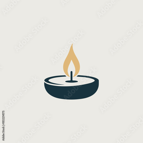 burning candle on a black background