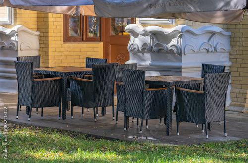 table and chairs in a restaurant