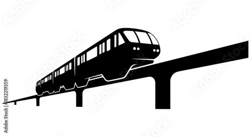 Monorail vector illustration a modern public transportation system isolated on white background