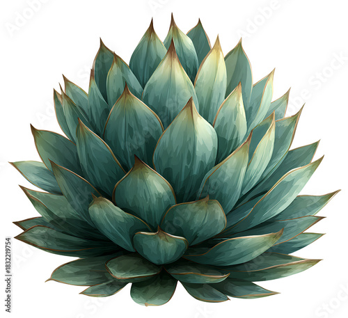 a beautiful illustration of an agave plant, isolated on a transparent background.