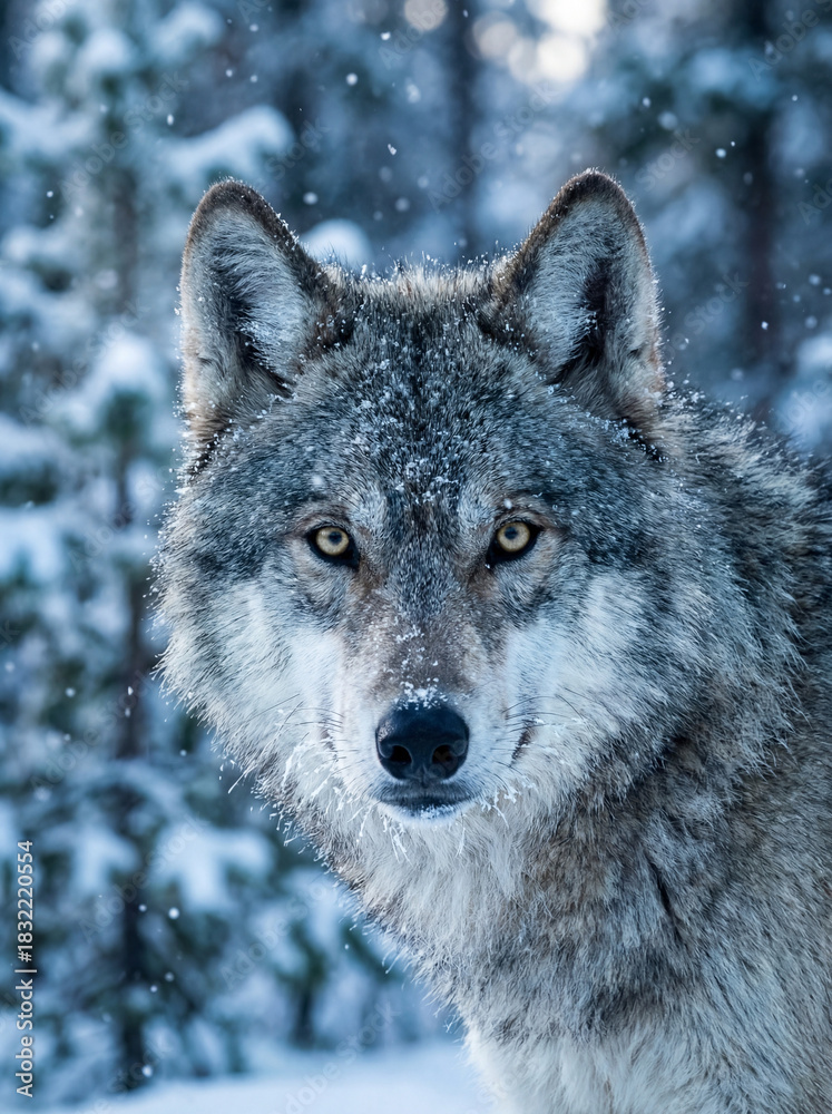 Fototapeta premium wolf in snow