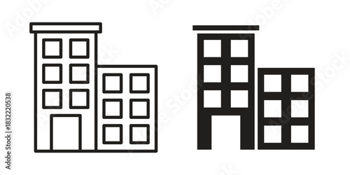 Apartment icon symbol. Classic flat and linr style