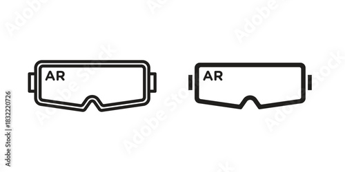 AR headset icon symbol. Classic flat and linr style