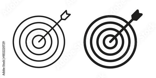 Archery icon symbol. Classic flat and linr style