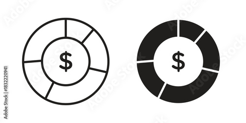 Asset allocation icon symbol. Classic flat and linr style