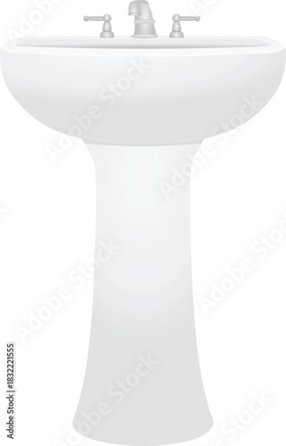 Bathroom ceramic sink. vector illustration