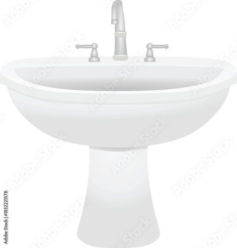 Bathroom ceramic sink. vector illustration