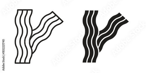 Bacon icon symbol. Classic flat and linr style