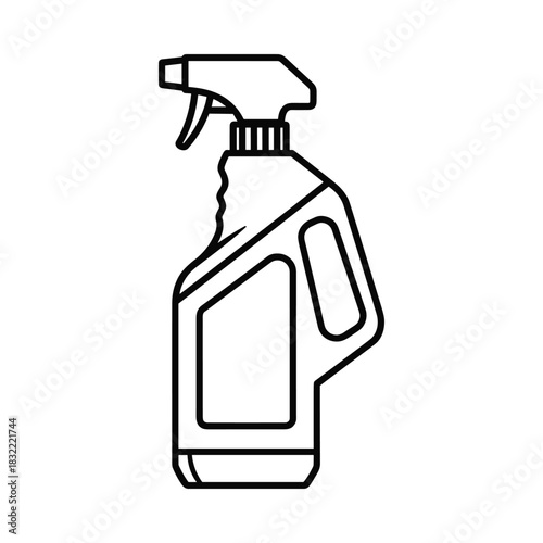 Simple outline drawing of a cleaning spray bottle with trigger sprayer and handle