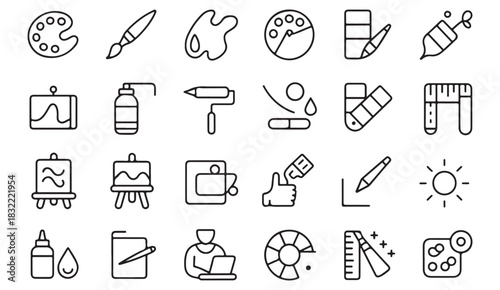 Comprehensive icon pack for art, illustration, and digital design applications
