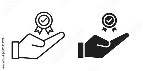 benefits icon symbol. Classic flat and linr style