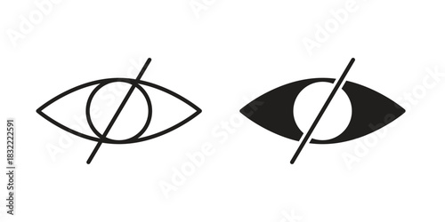 Blindness icon symbol. Classic flat and linr style