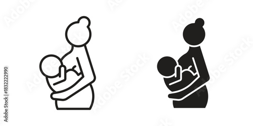 Breastfeeding icon symbol. Classic flat and linr style