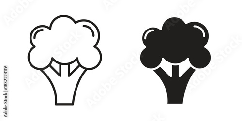 Broccoli icon symbol. Classic flat and linr style