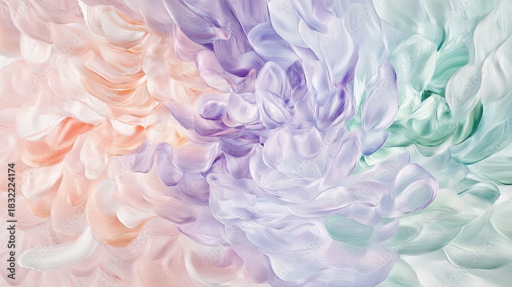 Fototapeta premium An abstract composition of floating pastel flower petals