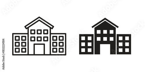 Campus icon symbol. Classic flat and linr style