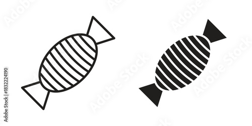 Candy icon symbol. Classic flat and linr style